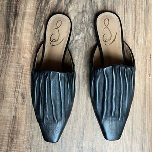 Sam Edelman Black Pleated Mules
